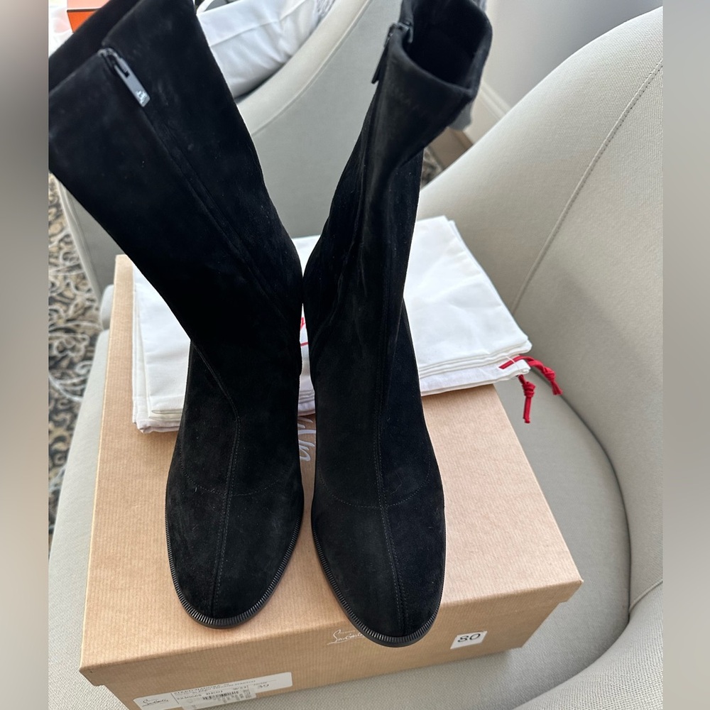 Christian Louboutin Black Stretch Boots